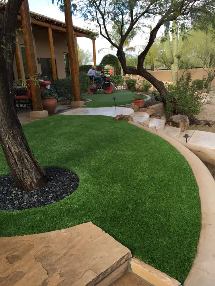 Custom landscape installation for beautiful yards in Scottsdale, AZ by Liberty Greens