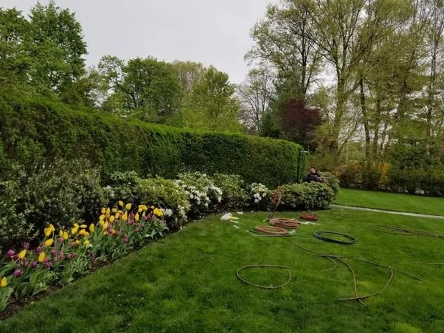 Professional landscape installation for homes in East Meadow, NY by Lifetime Irrigation