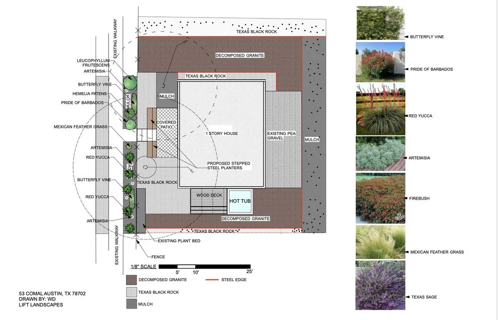 Local garden landscaping with custom design in Austin, TX by Lift Landscapes ATX