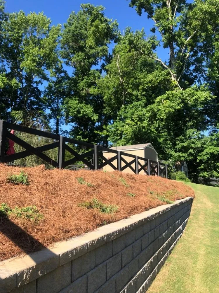 Custom garden landscaping for year-round maintenance in Lawrenceville, GA by lightning pinestraw & landscaping