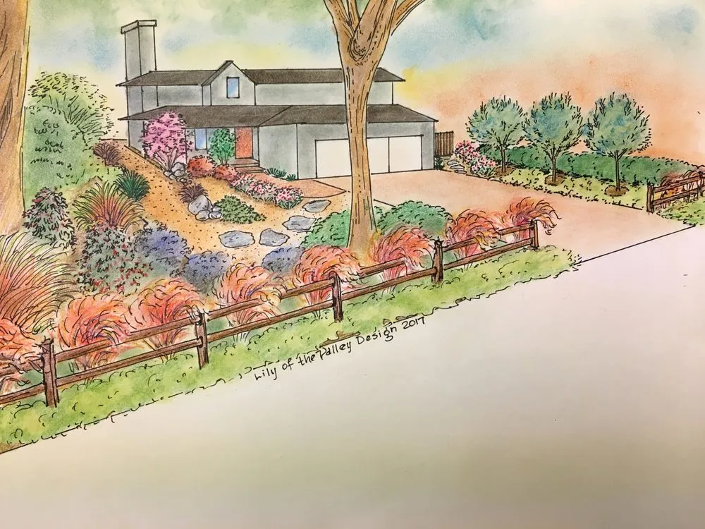 Custom lawn mowing service for year-round maintenance in Redwood City, CA by Lily of the Valley Design