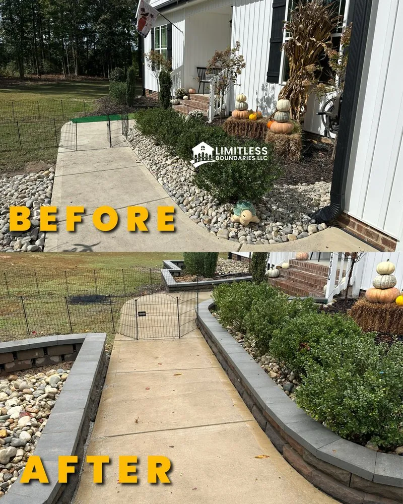 Professional garden landscaping with custom design across Garner, NC - Limitless Boundaries