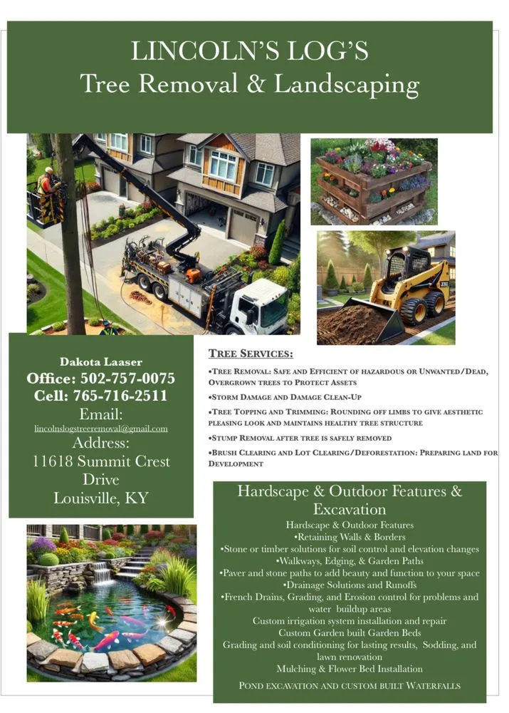 Expert outdoor landscaping in Louisville, KY by Lincoln’s Logs Tree Removal And Landscaping