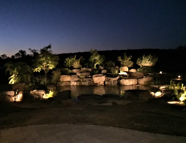 Custom outdoor landscaping in Chalfont, PA by Lingo Group