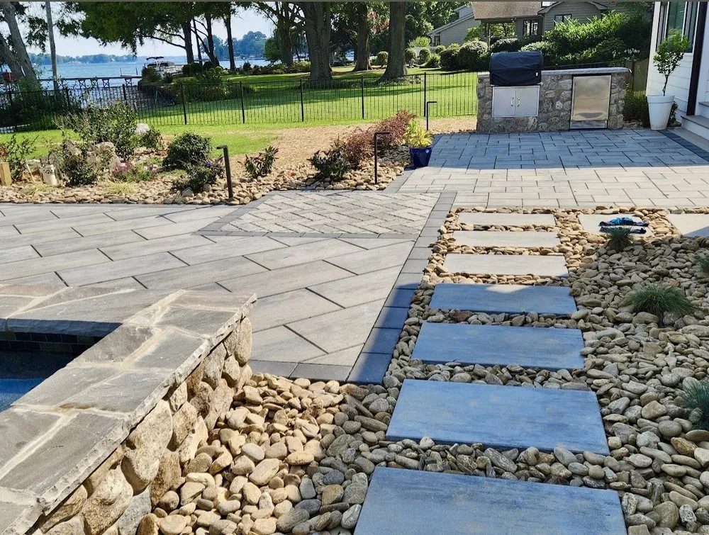 Custom landscape design with custom design in Troutman, NC by Lippards Landscaping