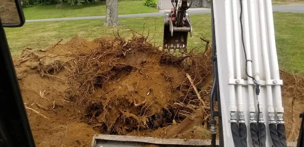 Professional yard maintenance with custom design in Auburn, MA by Little Diggers Construction