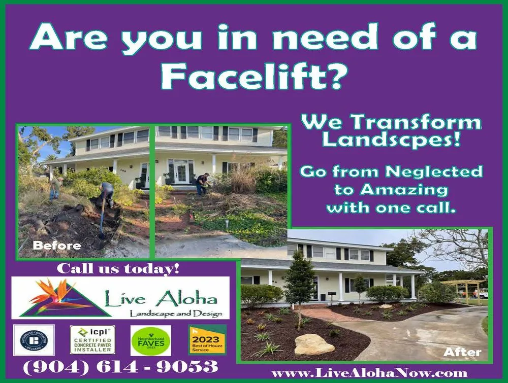 Professional landscape design for beautiful yards across St. Augustine, FL - Live Aloha Landscapes