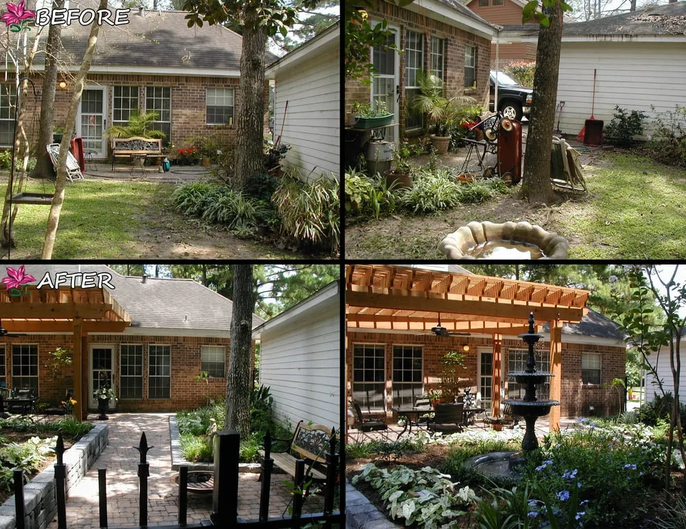 Custom yard cleanup service with custom design in Conroe, TX by Living Expression Landscapes