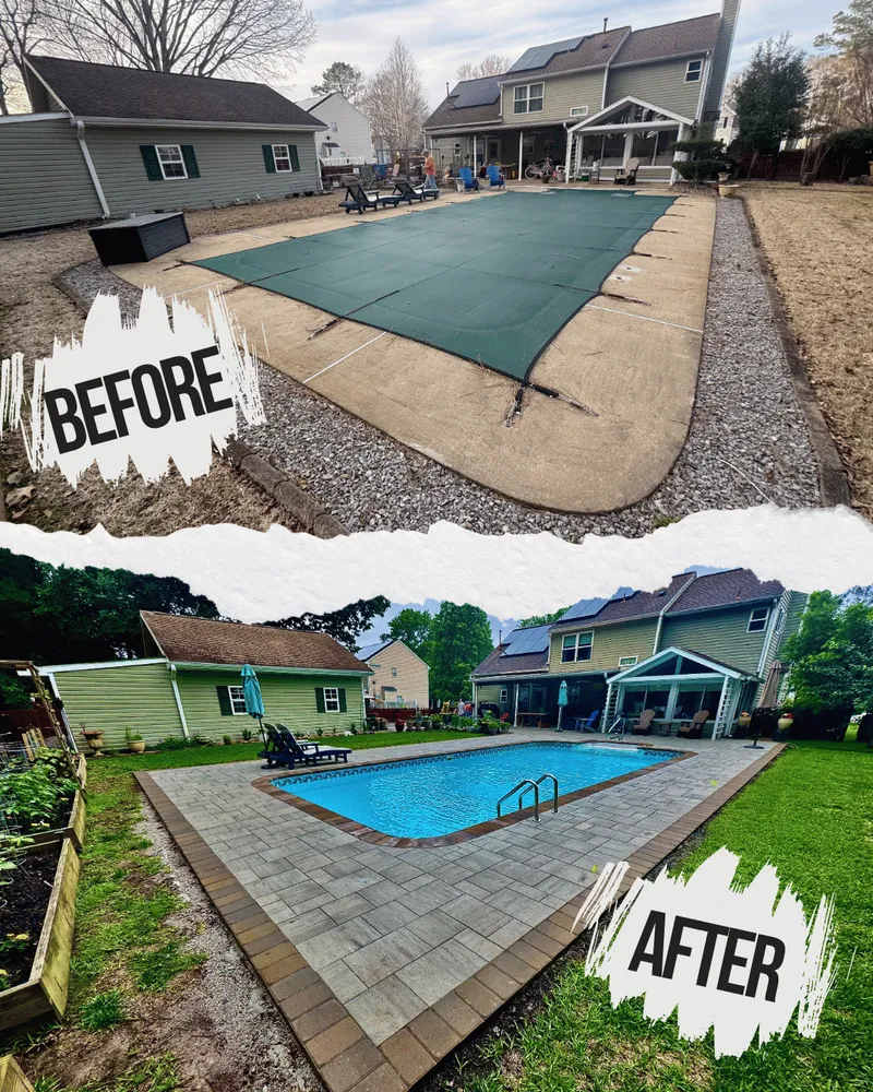 Professional landscape installation in Virginia Beach, VA by LJ Patios