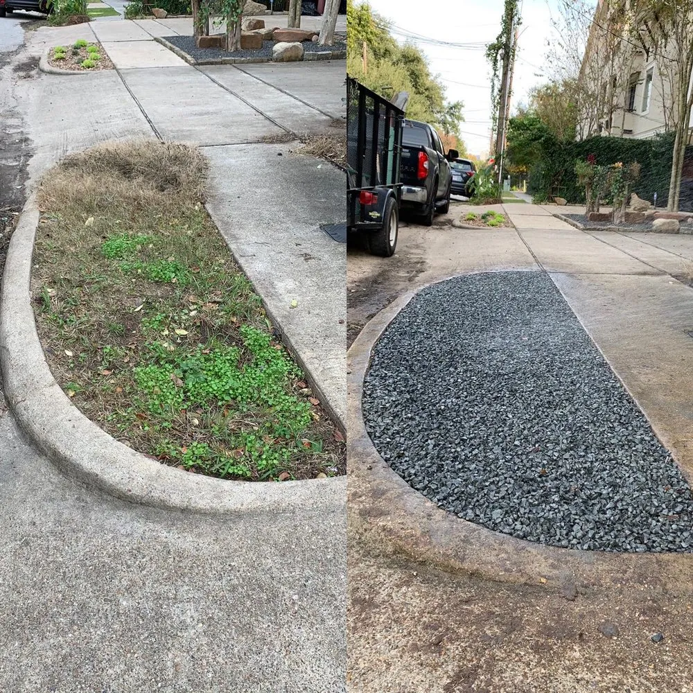 Custom outdoor landscaping with custom design in Houston, TX by Lls & Construction Grp