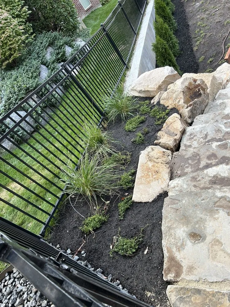 Custom landscape installation in Lehi, UT by Lomeli Landscaping