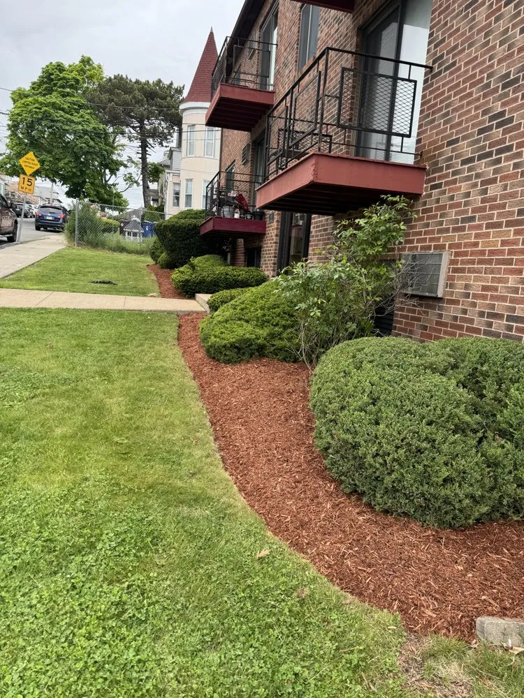 Custom garden landscaping for homes in Lynn, MA by Lopez Vicente Masonry & Construction