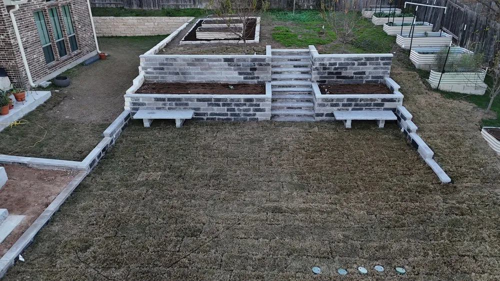 Custom landscape installation for outdoor upgrades in Dripping Springs, TX by Los Rios Landscaping