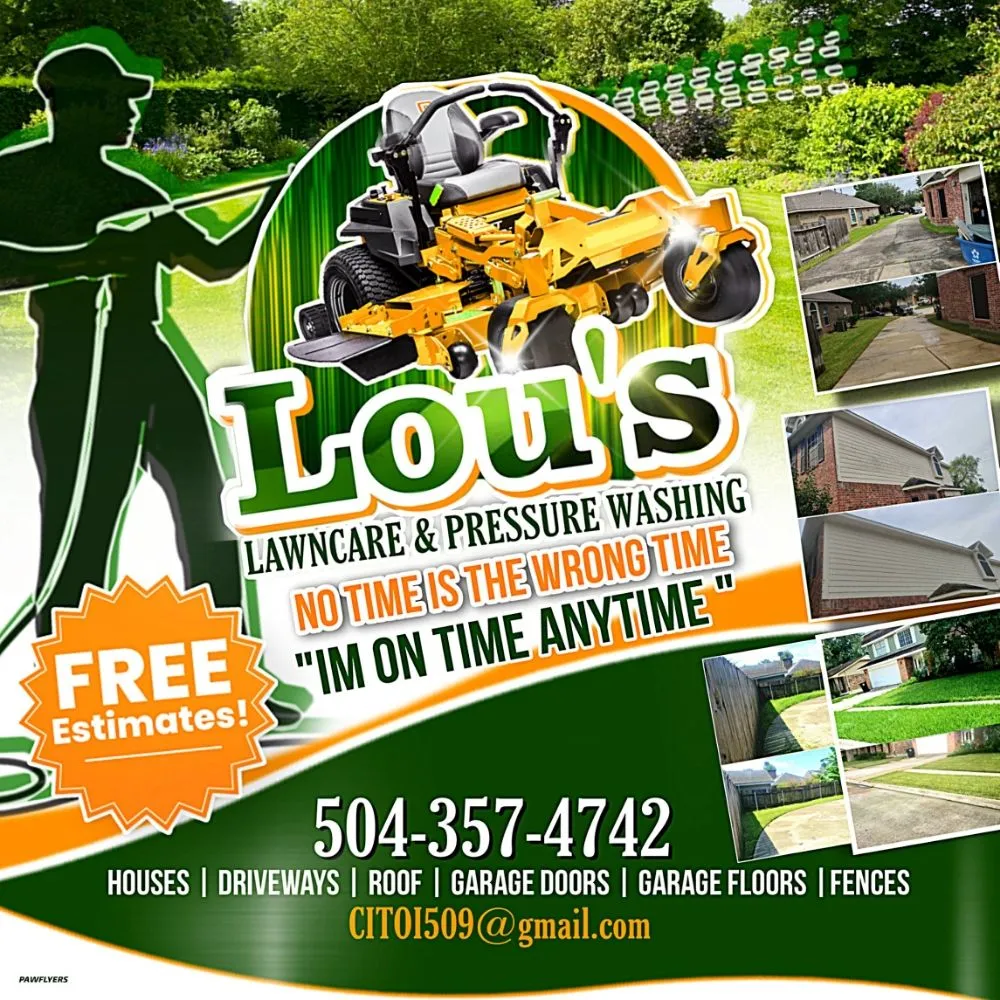 Affordable lawn care service with custom design across New Orleans, LA - lou's Lawn Care & Pressure Washing services
