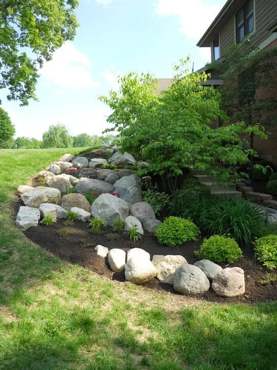 Local landscape installation in Xenia, OH by Lovelace Services