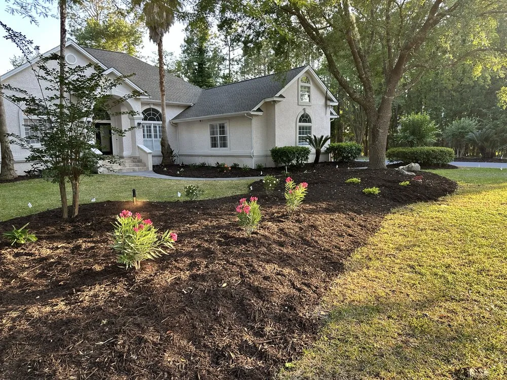 Custom lawn mowing service with custom design across Kingsland, GA - Low Country Hardscape & More