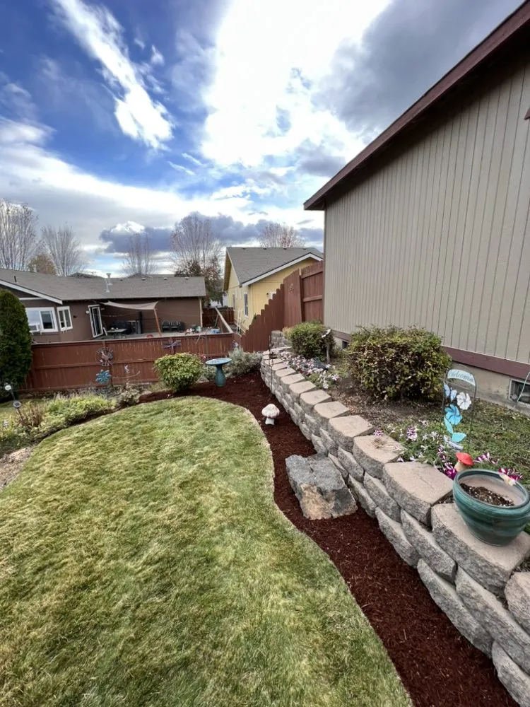 Custom lawn mowing service with custom design across Redmond, OR - LS Property Services