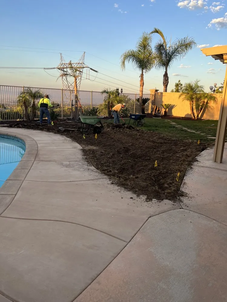 Custom lawn mowing service with custom design across Ontario, CA - Lucios Landscaping Services