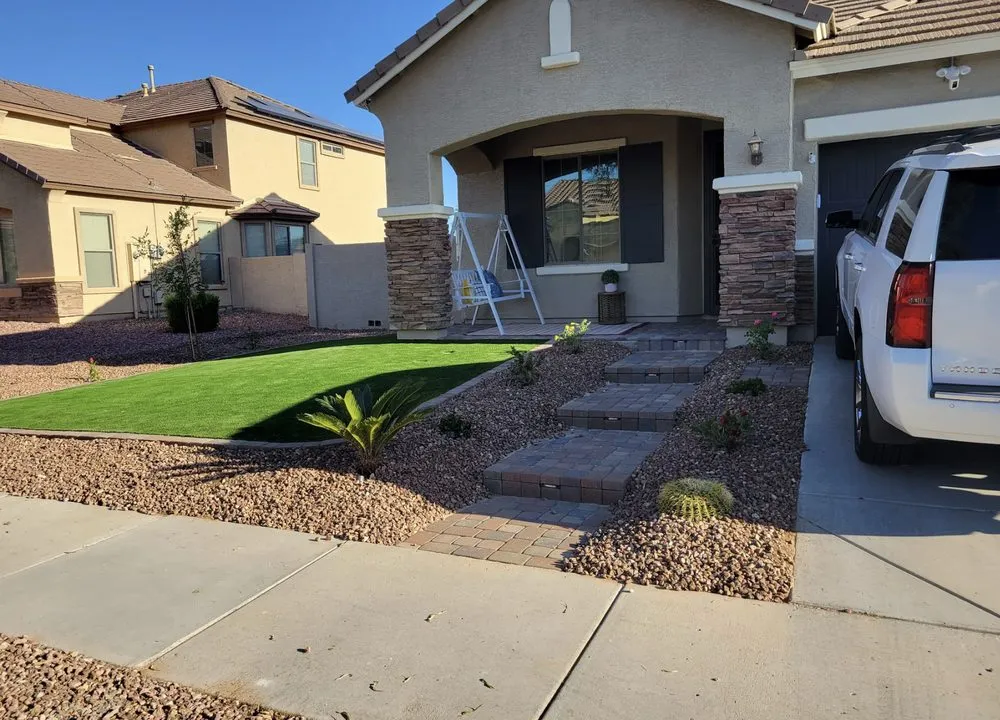 Expert lawn mowing service for outdoor upgrades in Wittmann, AZ by Luis Landscaping