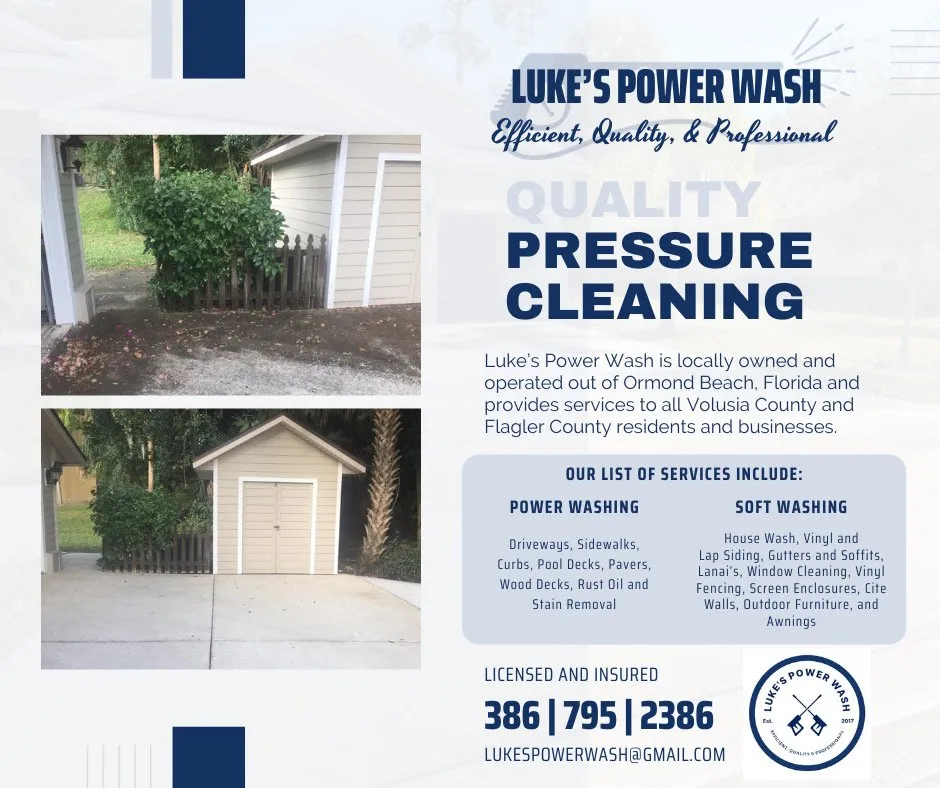 Top-rated lawn care service for homes in Ormond Beach, FL by Luke’s Power Wash