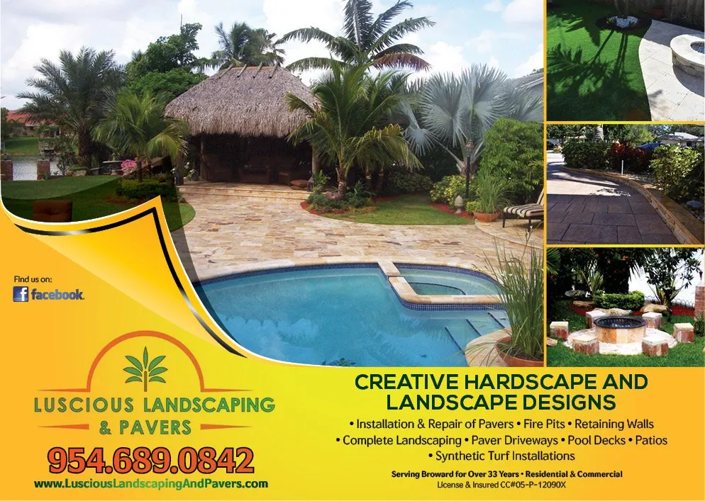 Custom outdoor landscaping for year-round maintenance across Southwest Ranches, FL - Luscious Landscaping & Pavers