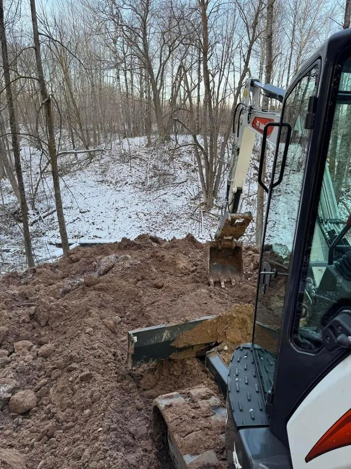 Local landscape installation in Wrenshall, MN - Lustigs Mini Excavation