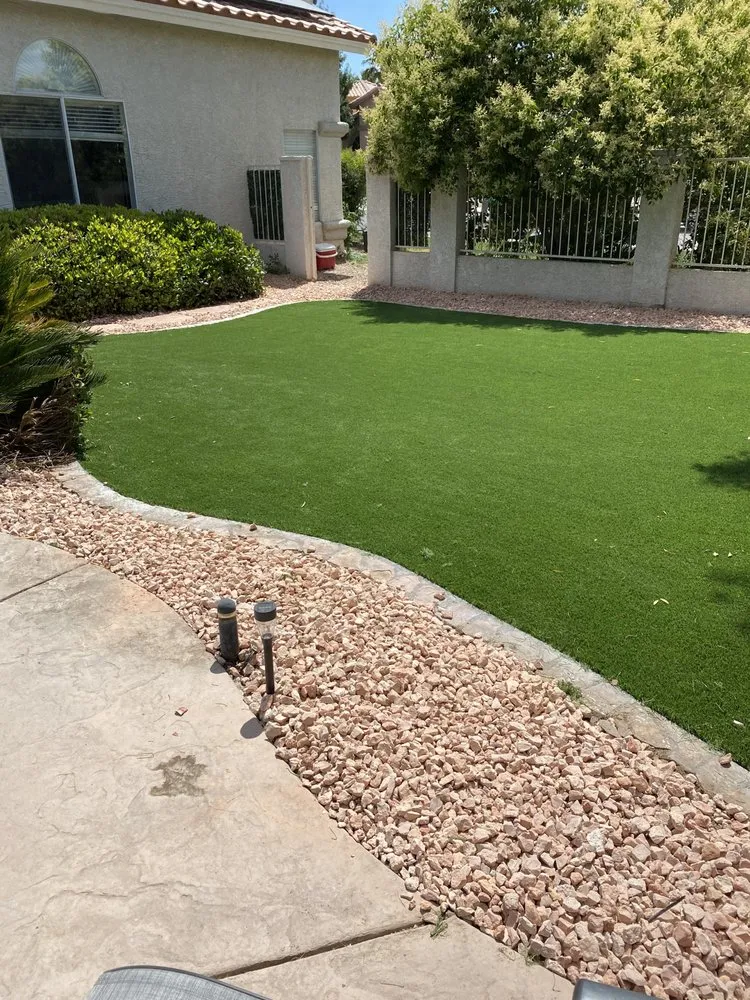 Top-rated lawn mowing service with custom design in Las Vegas, NV by Luxury Custom Landscapes