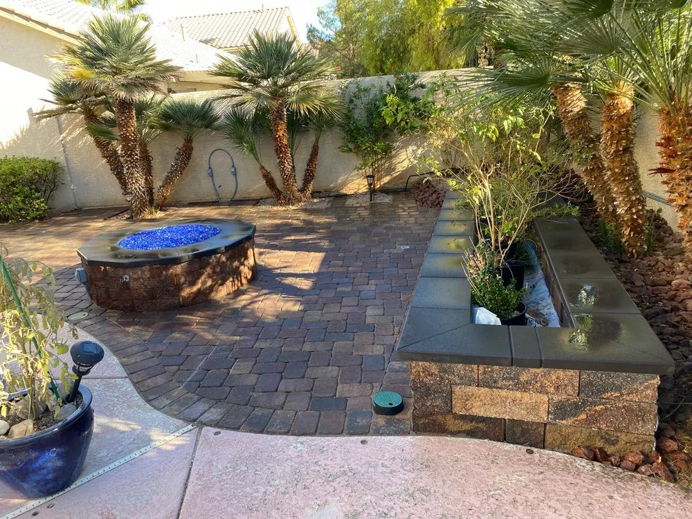 Custom landscape installation in Las Vegas, NV by LV Brothers Construction