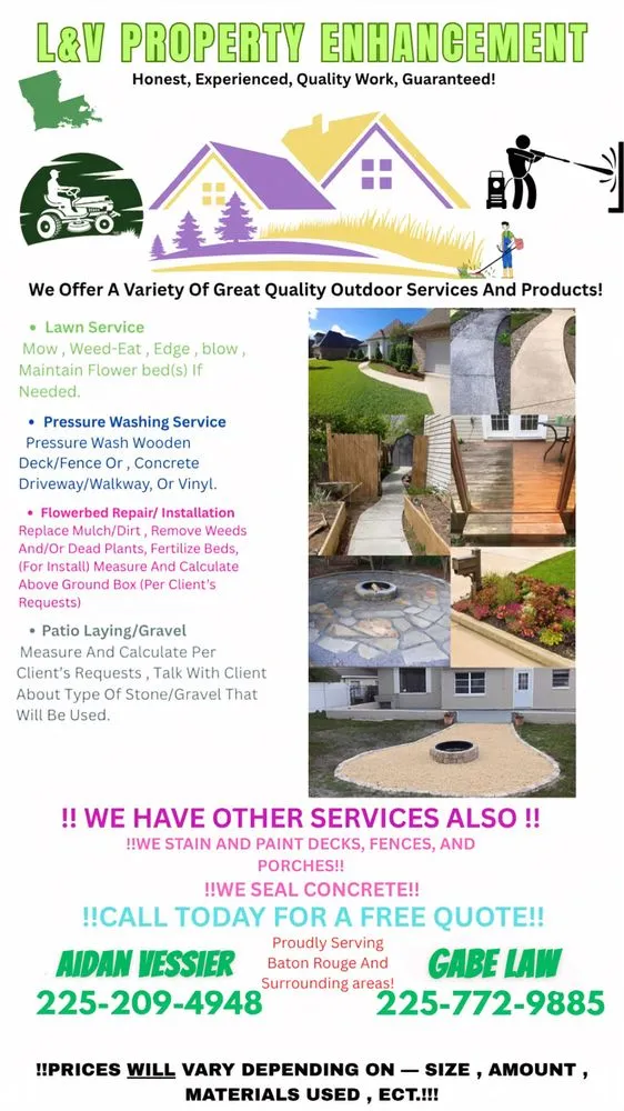 Custom garden landscaping near you across Walker, LA - L&V Property Enhancement