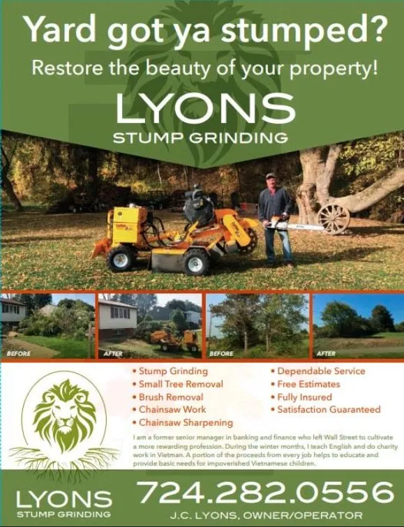 Professional lawn care service near you across Butler, PA - Lyons Stump Grinding