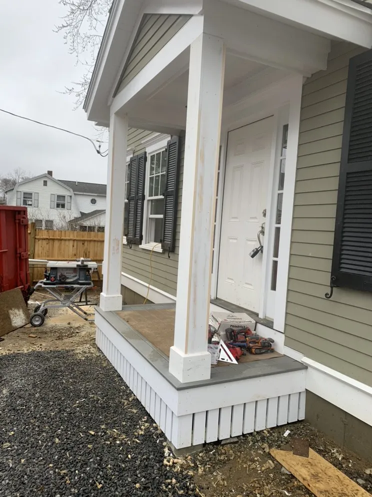Custom outdoor landscaping in Peabody, MA by M & J Seasoned Construction