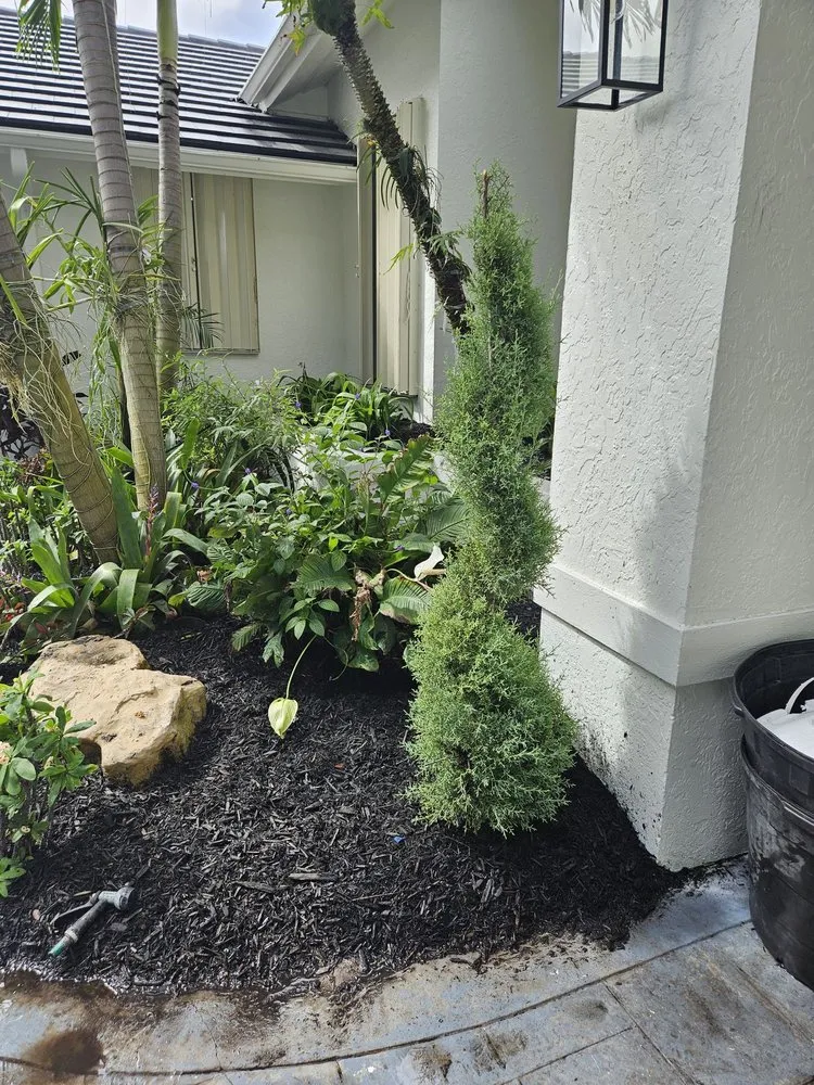 Custom residential landscaping in Westlake, FL by M & K Gardens Services