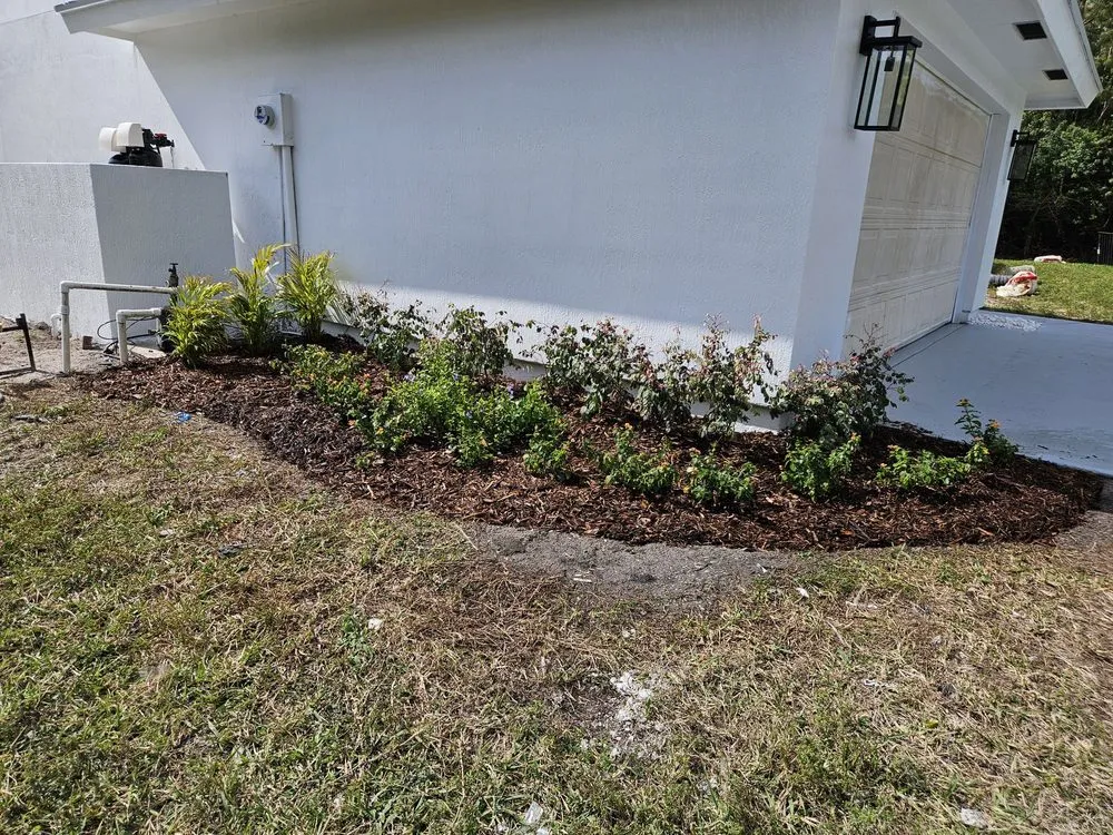 Custom landscape installation in Westlake, FL by M & K Gardens Services