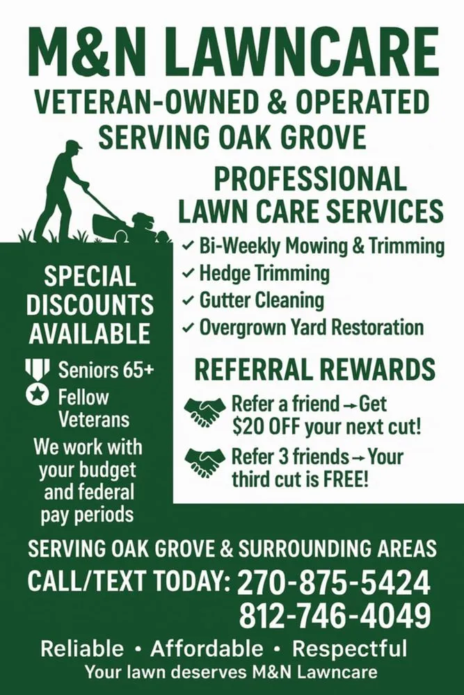 Top-rated yard cleanup service for beautiful yards in Beulah, KY by M & N Lawncare