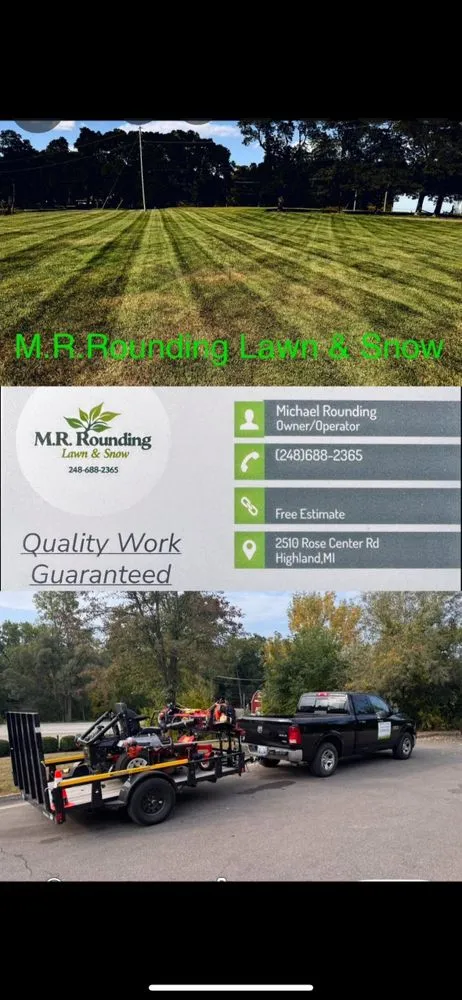 Top-rated yard maintenance experts serving Highland Township, MI - M R Rounding Lawn & Snow