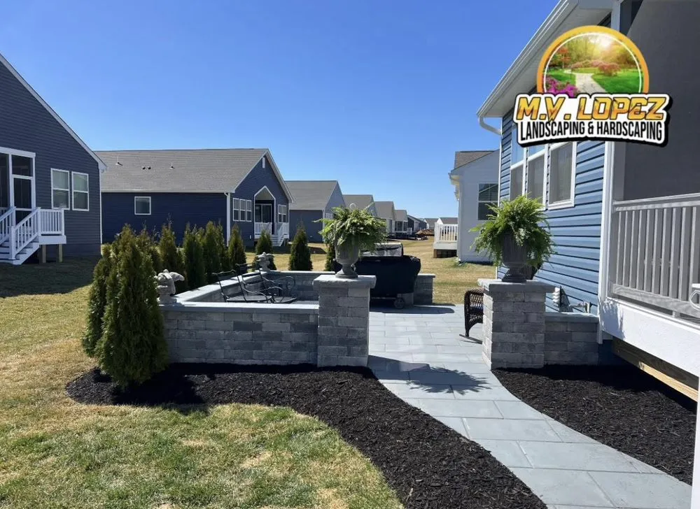Top-rated lawn mowing service with custom design in Henderson, MD by M V Lopez Landscaping