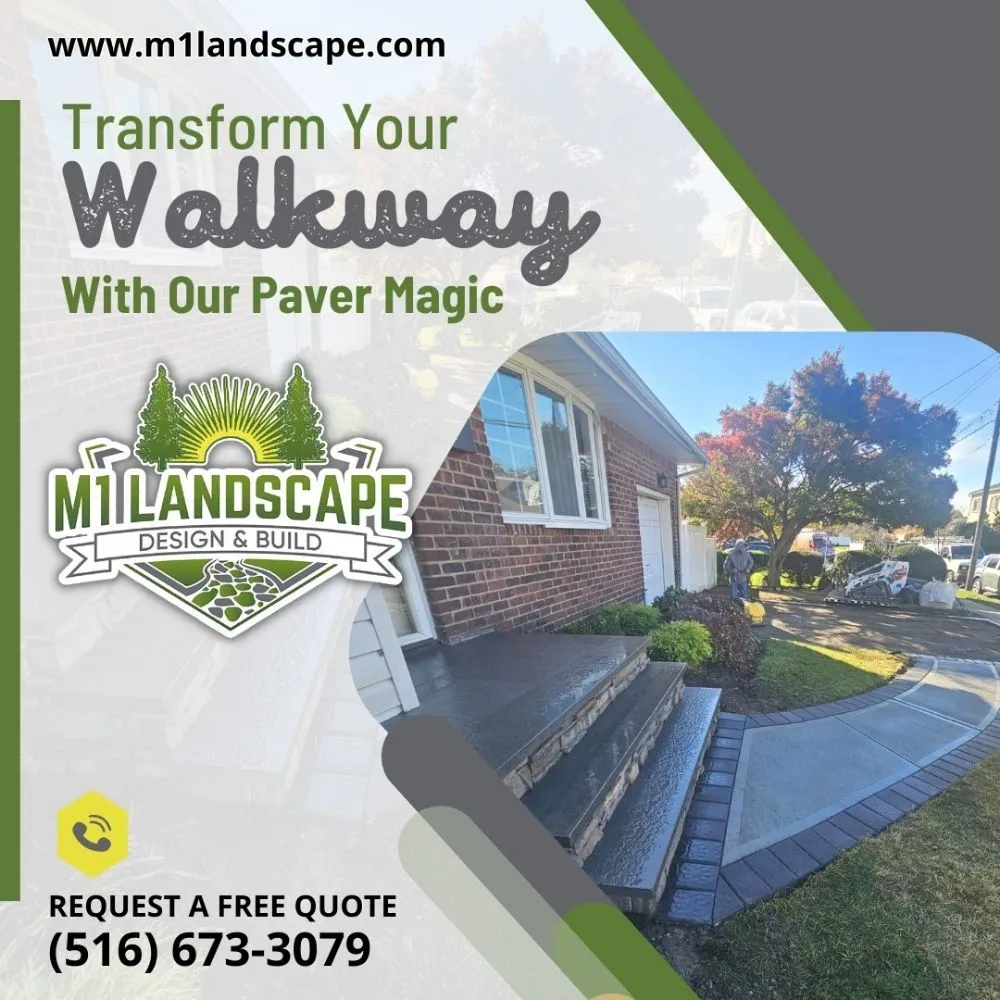 Custom residential landscaping with custom design across Freeport, NY - M1 Landscape Design & Build