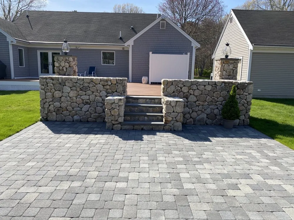 Professional landscape installation for beautiful yards across West Yarmouth, MA - Maciel Construction