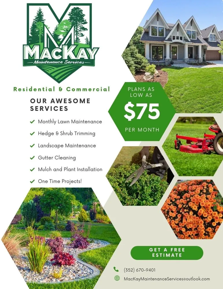 Expert lawn mowing service for outdoor upgrades in Anthony, FL by MacKay Maintenance Services