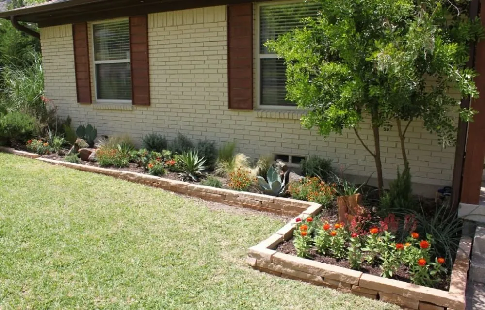 Custom garden landscaping for outdoor upgrades in Moore, OK by Macks Lawn Care