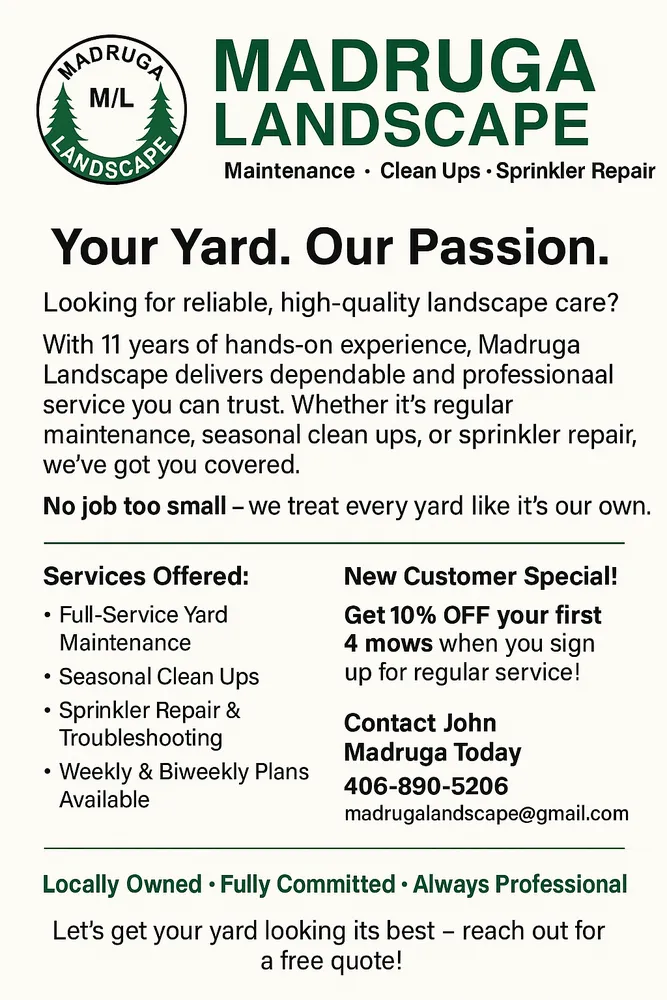 Local outdoor landscaping in Kalispell, MT - Madruga Landscape