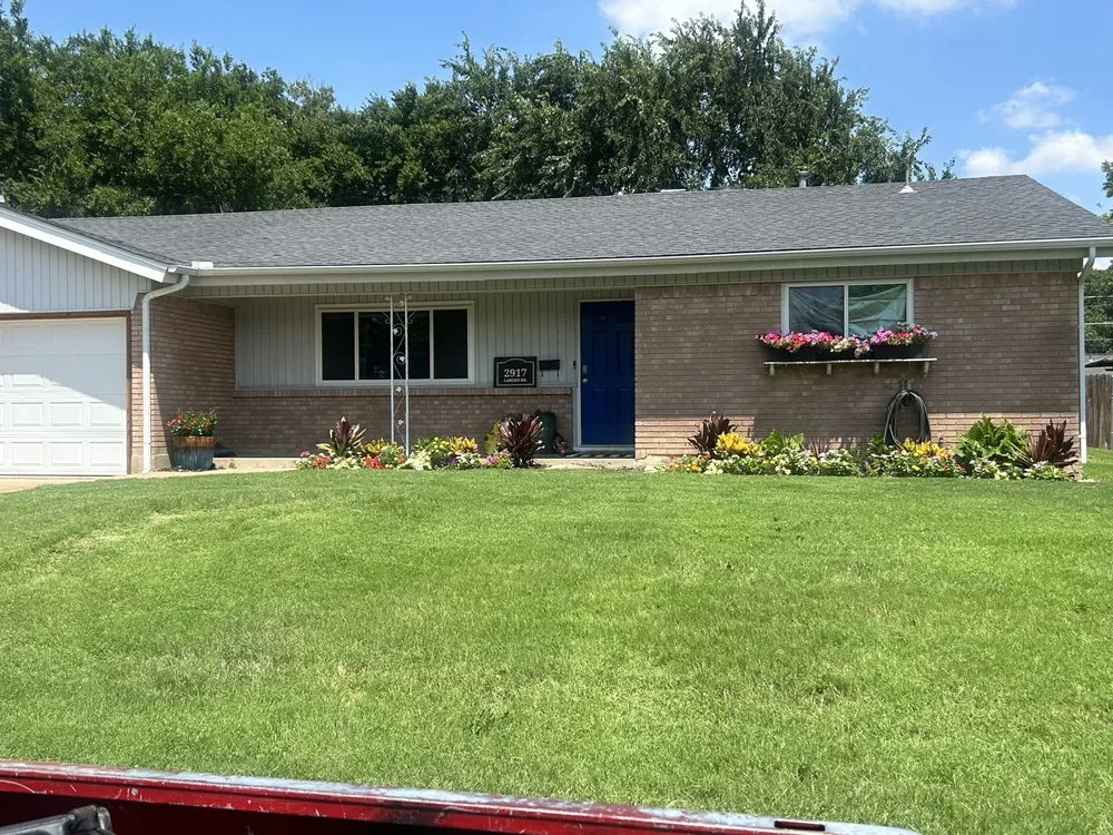 Professional lawn mowing service with custom design in White Settlement, TX by Magana Service