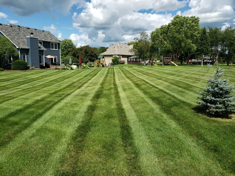 Custom lawn mowing service for beautiful yards in South Beloit, IL by Magnuson landscaping and lawncare