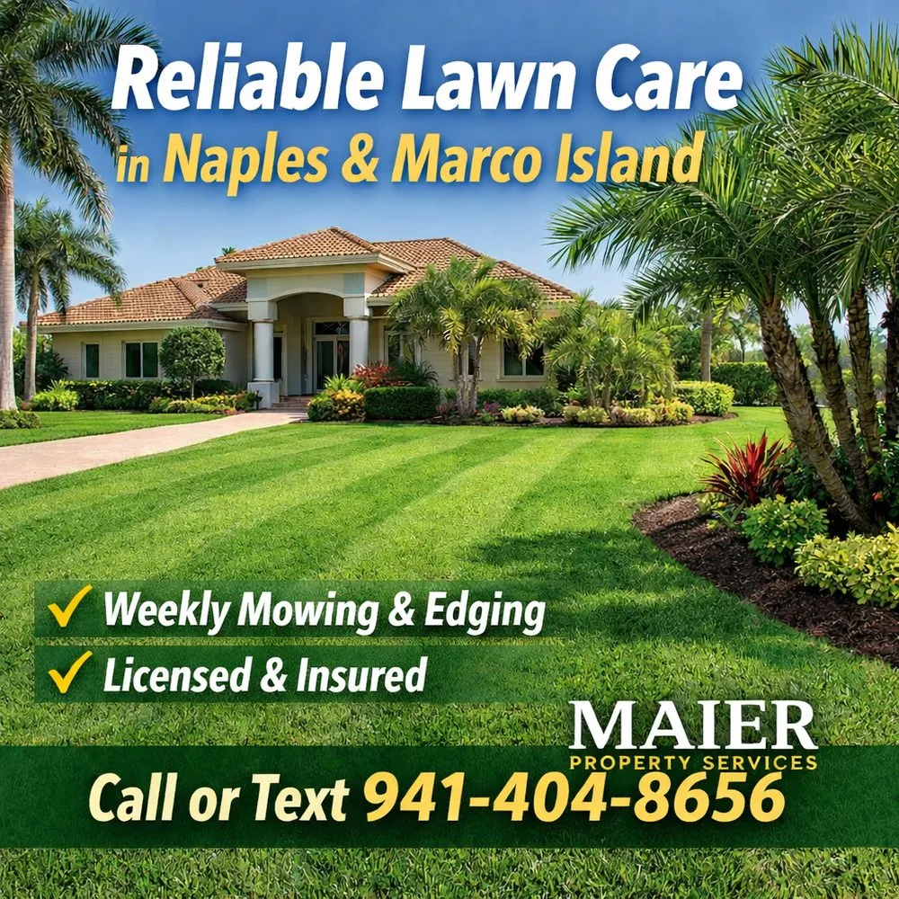 Reliable lawn care service for year-round maintenance in Naples, FL by Maier Property Services