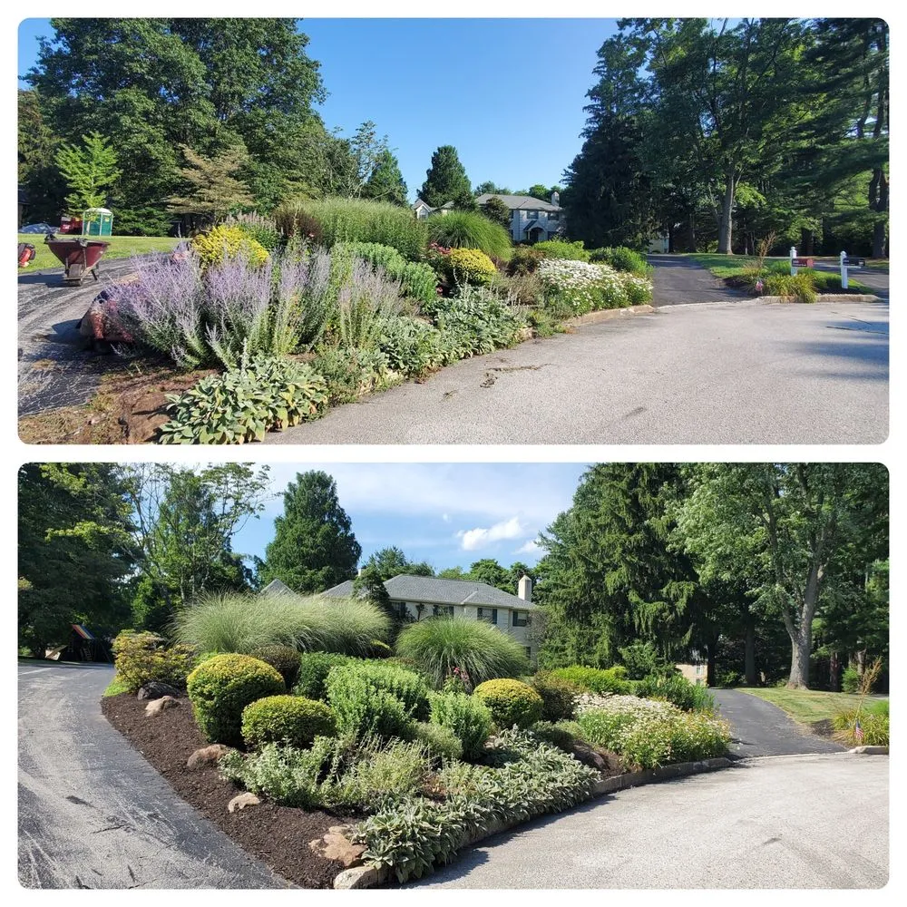 Custom garden landscaping with custom design in Devon, PA by Main Line Lawn & Landscaping