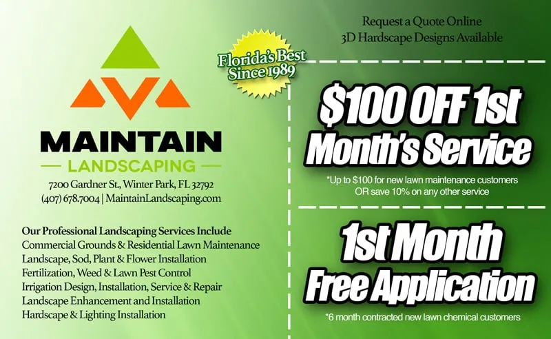 Top-rated outdoor landscaping for homes in Winter Park, FL by Maintain Landscaping