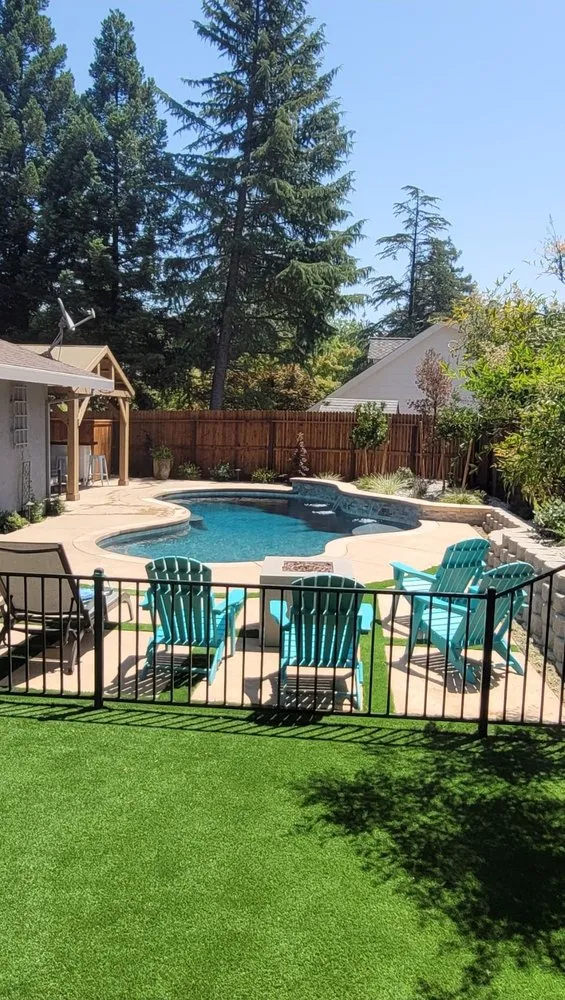 Custom landscape installation in Gold River, CA by Majestic Builders