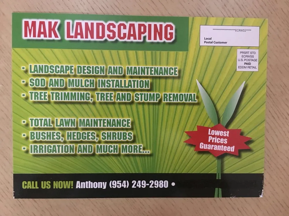 Trusted yard cleanup service for beautiful yards in Pompano Beach, FL by MAK Landscaping