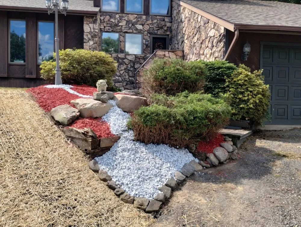 Local landscape installation with custom design in Dickson City, PA by Maldonado Lawns