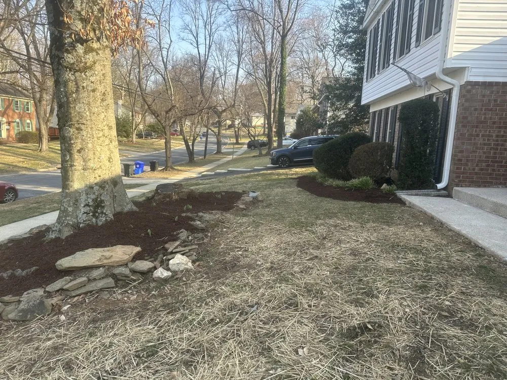 Custom lawn mowing service with custom design in Montgomry Vlg, MD by Mancia Landscaping Pros